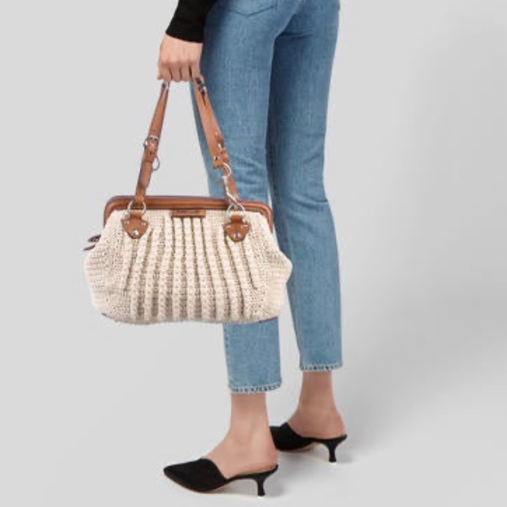 Miu Miu Prada crochet bag with leather trim